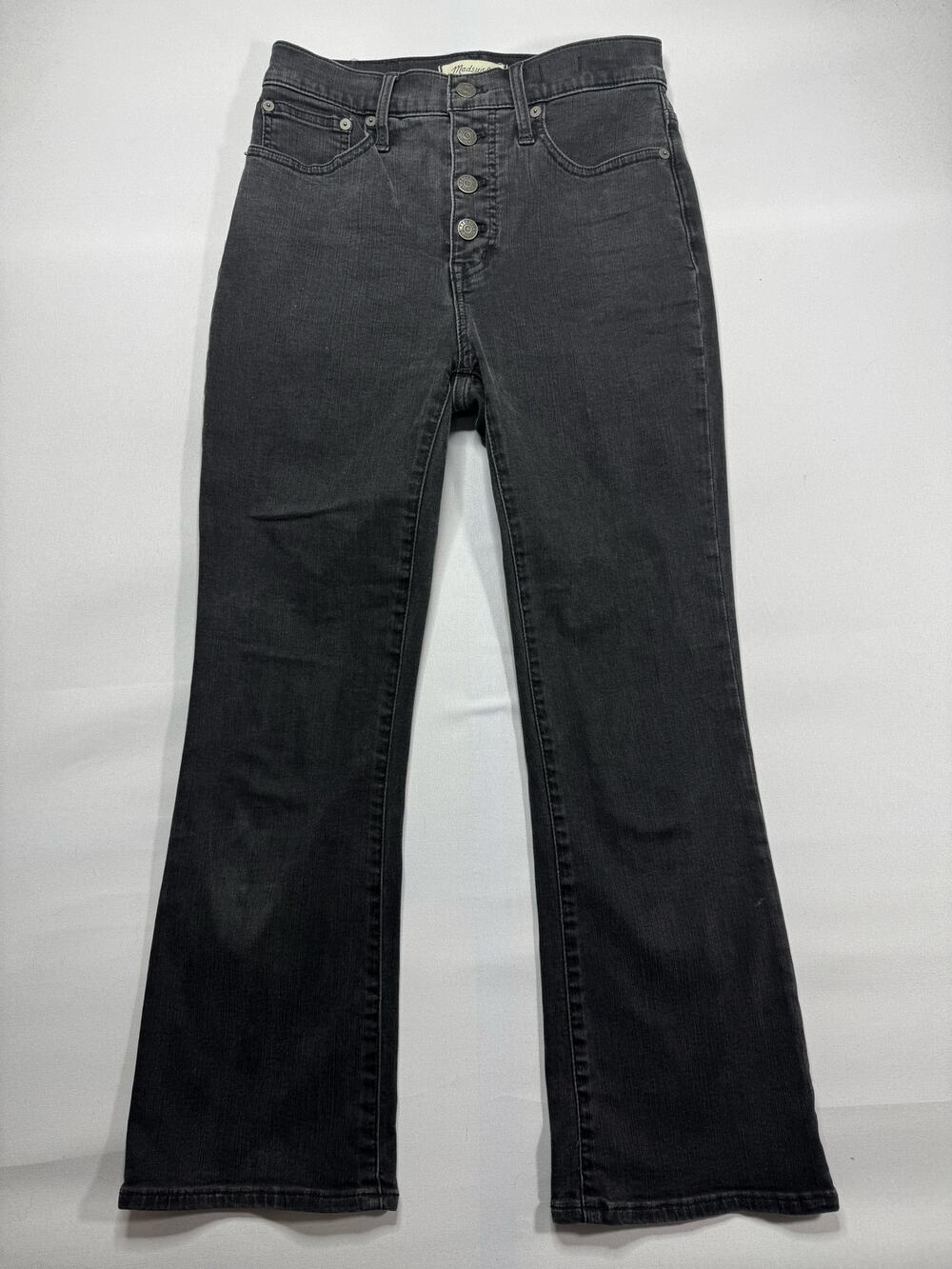 Madewell Women's‎ Cali Demi-Boot Button Fly Gray Denim Jeans - Size 26x26